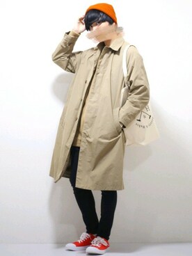 「Guess（ゲス）のアイテム（スニーカー）」を使った、ひっちさん（メンズ・172cm）の秋コーディネート