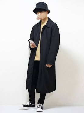 「モードストリート」｜「アイテム（ステンカラーコート）」を使った、ひっちさん（メンズ・172cm）の秋コーディネート
