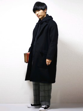 「Guess（ゲス）のアイテム（スニーカー）」を使った、ひっちさん（メンズ・172cm）の秋コーディネート