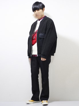 「MinoriTY（マイノリティ）のアイテム（ミリタリージャケット）」を使った、ひっちさん（メンズ・172cm）の冬コーディネート