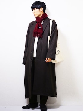 「Guess（ゲス）のアイテム（スニーカー）」を使った、ひっちさん（メンズ・172cm）の冬コーディネート