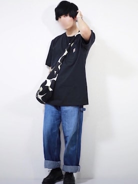 「ワイドシルエット」｜「アイテム（アナログ腕時計）」を使った、ひっちさん（メンズ・170cm）の春コーディネート