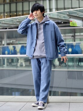 「ZIP FIVE（ジップファイブ）のアイテム（セットアップ）」を使った、ひっちさん（メンズ・172cm）の冬コーディネート