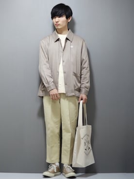 「カフェ」｜「アイテム（その他アウター）」を使った、ひっちさん（メンズ・172cm）の冬コーディネート