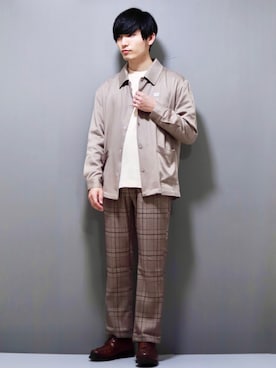 「パラブーツ」｜「アイテム（その他アウター）」を使った、ひっちさん（メンズ・172cm）の冬コーディネート