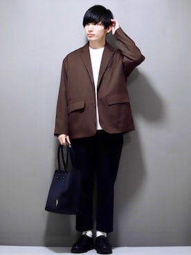 「WYM LIDNM（ウィム バイ リドム）のMILANO RIB HEAVY WEIGHT PO KNIT（ニット/セーター）」を使った、ひっちさん（メンズ・172cm）の冬コーディネート