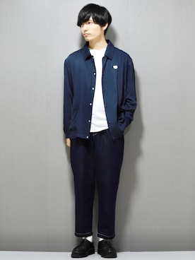 「長袖シャツ」｜「アイテム（その他アウター）」を使った、ひっちさん（メンズ・172cm）の春コーディネート