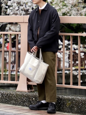「花見」｜「アイテム（ブルゾン）」を使った、ひっちさん（メンズ・172cm）の春コーディネート
