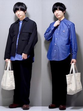 「シャツジャケット」｜「アイテム（セットアップ）」を使った、ひっちさん（メンズ・172cm）の春コーディネート