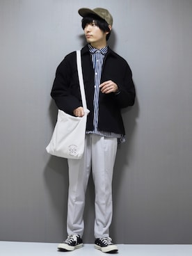 「ITEMS URBANRESEARCH（アイテムズ アーバンリサーチ）のアイテム（セットアップ）」を使った、ひっちさん（メンズ・172cm）の春コーディネート