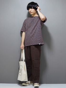 「JUNRED（ジュンレッド）の【AIR DRY/エアドライ】ワイドパンツ（その他パンツ）」を使った、HICCHIさん（メンズ・172cm）の春コーディネート
