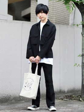 「ITEMS URBANRESEARCH（アイテムズ アーバンリサーチ）のアイテム（セットアップ）」を使った、ひっちさん（メンズ・172cm）の夏コーディネート