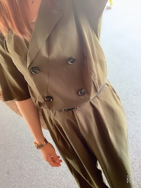 「FUN（ファン）のアイテム（オールインワン・サロペット）」を使った、みゆさん（レディース・155cm）の春コーディネート