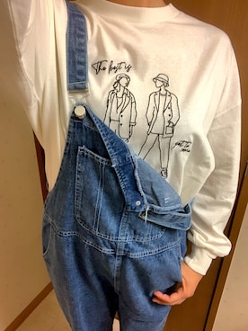 「one way（ワンウェイ）のアイテム（サロペット/オーバーオール）」を使った、みゆさん（レディース・155cm）の秋コーディネート
