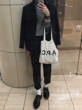 「A.P.C.（アーペーセー）のアイテム（その他アウター）」を使った、keijyu_ishibashiさん（メンズ・182cm）の春コーディネート
