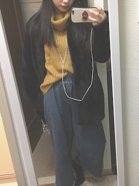 「GRL（グレイル）のアイテム（その他アウター）」を使った、まいぴよさん（レディース・156cm）の冬コーディネート