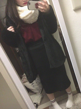 「GRL（グレイル）のアイテム（その他アウター）」を使った、まいぴよさん（レディース・156cm）の冬コーディネート