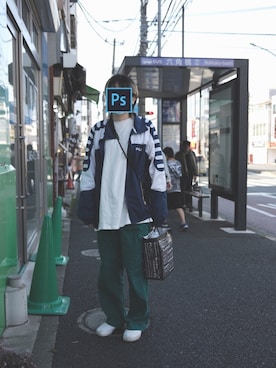 「FILA（フィラ）のアイテム（ジャケット/アウター）」を使った、おまーさん（レディース・162cm）の春コーディネート