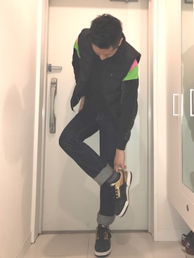 「ドラフトリーバイス」｜「アイテム（スウェット）」を使った、ゆーすさん（メンズ・180cm）の冬コーディネート