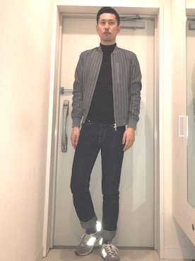 「ドラフトリーバイス」｜「アイテム（ニット/セーター）」を使った、ゆーすさん（メンズ・180cm）の冬コーディネート