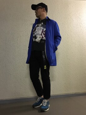 「no brand（ノーブランド）のアイテム（ステンカラーコート）」を使った、hiroxさん（メンズ・170cm）の秋コーディネート