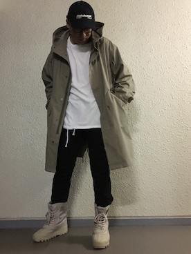 「Yeezy（イージー）のアイテム（キャップ）」を使った、hiroxさん（メンズ・170cm）の秋コーディネート