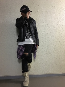 「fog（フォグ）のアイテム（シューズ）」を使った、hiroxさん（メンズ・170cm）の秋コーディネート