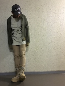 「Yeezy（イージー）のアイテム（ブーツ）」を使った、hiroxさん（メンズ・170cm）の秋コーディネート