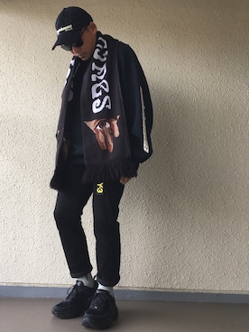 「Yeezy（イージー）のアイテム（キャップ）」を使った、hiroxさん（メンズ・170cm）の秋コーディネート