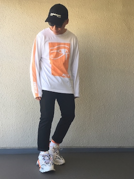 「Yeezy（イージー）のアイテム（キャップ）」を使った、hiroxさん（メンズ・170cm）の春コーディネート