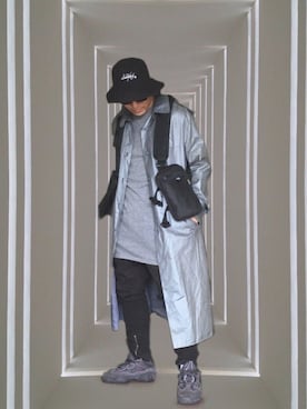 「unrelaxing（アンリラクシング）のアイテム（帽子）」を使った、hiroxさん（メンズ・170cm）の春コーディネート