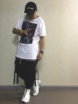 「Yeezy（イージー）のアイテム（キャップ）」を使った、hiroxさん（メンズ・170cm）の秋コーディネート