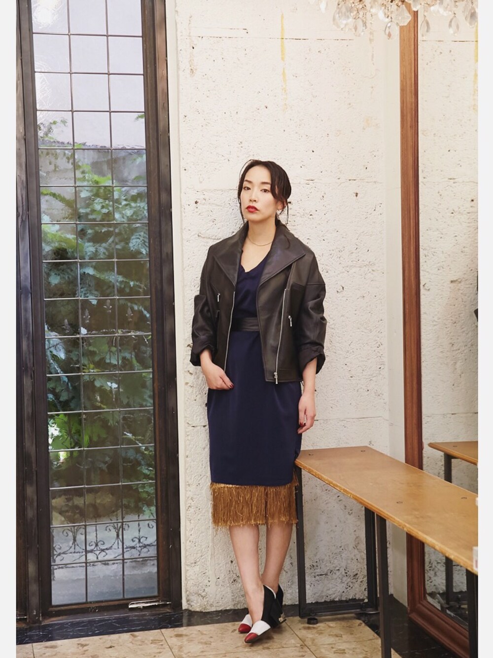 RIM.ARK（リムアーク）の「【ViVi10月号掲載】DROP DOWN LEATHER JK