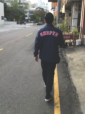 「UNDEFEATED （アンディフィーテッド）のアイテム（ジャケット/アウター）」を使った、Ronnie Yangさん（メンズ・168cm）の冬コーディネート