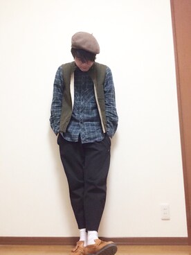 「Loake（ローク）のアイテム（ブーツ）」を使った、もふもふさん（メンズ・172cm）の冬コーディネート