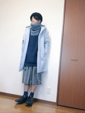 「SUNSEA（サンシー）のアイテム（帽子）」を使った、もふもふさん（メンズ・172cm）の冬コーディネート