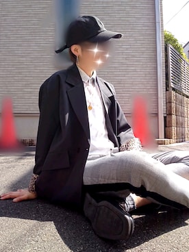 「neos（ネオス）のアイテム（テーラードジャケット）」を使った、Kara☺︎さん（メンズ・167cm）の春コーディネート