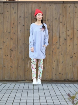 「チチカカ（チチカカ）のアイテム（帽子）」を使った、こがっちさん（レディース・163cm）の春コーディネート