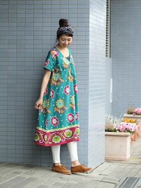 「チチカカ（チチカカ）のアイテム」を使った、こがっちさん（レディース・163cm）の春コーディネート