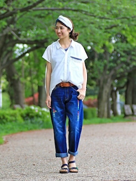 「チチカカ（チチカカ）のアイテム」を使った、こがっちさん（レディース・163cm）の春コーディネート