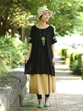 「チチカカ（チチカカ）のアイテム」を使った、こがっちさん（レディース・163cm）の夏コーディネート