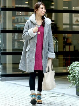 「チチカカ」｜「アイテム（その他アウター）」を使った、こがっちさん（レディース・163cm）の秋コーディネート