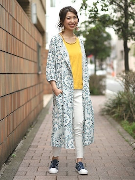 「チチカカ」｜「アイテム（スリッポン）」を使った、こがっちさん（レディース・163cm）の春コーディネート