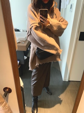 「4WAYニット」｜相互フォローさん（レディース・163cm）の冬コーディネート