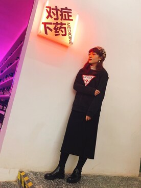 「UNIQLO（ユニクロ）のアイテム（その他トップス、ホワイト系）」を使った、-Lorrrrlyさん（レディース）の春コーディネート
