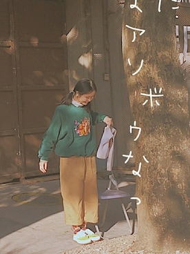 「UNIF」｜「アイテム（ジャケット/アウター）」を使った、雪球二世さん（レディース・161cm）の冬コーディネート