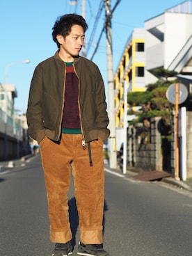 「lot holon（ロットホロン）のアイテム（ニット/セーター）」を使った、Mann---さん（メンズ・160cm）の冬コーディネート