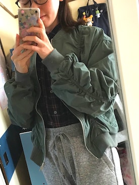 「Rodeo Crowns（ロデオクラウンズ）のアイテム（MA-1）」を使った、しいたけさん（レディース・161cm）の秋コーディネート