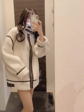 「Chico（チコ）のアイテム（ムートンコート）」を使った、亜美さん（レディース・163cm）の冬コーディネート