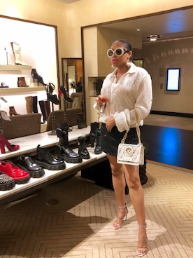 「monochrome」｜「アイテム（サンダル）」を使った、Abby Love さん（レディース・165cm）の秋コーディネート